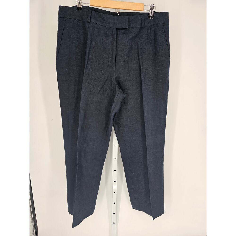 Jaeger Women's High Rise Belt Loop Wide Leg Casual Black Zip-up Pant Size 14